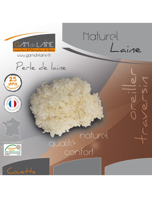 Couette en laine vierge Bio 350g Gam de Laine