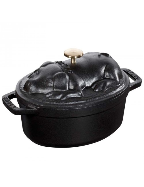 Cocotte cochonnet Staub 17cm en fonte - 2 coloris