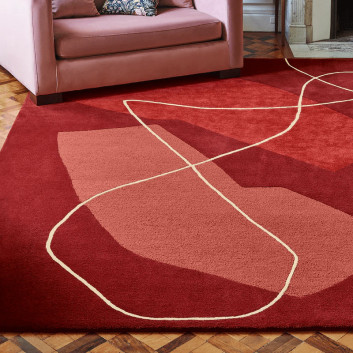 Tapis Duo rouge ou ivoire Toulemonde Bochart - 3 dimensions