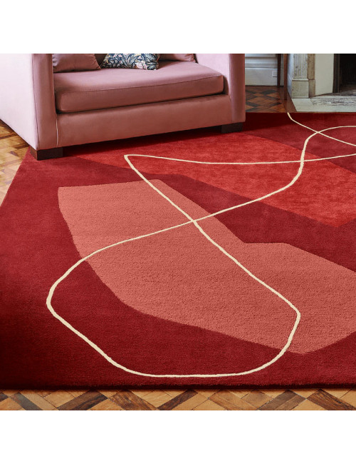Tapis Duo rouge ou ivoire Toulemonde Bochart - 3 dimensions