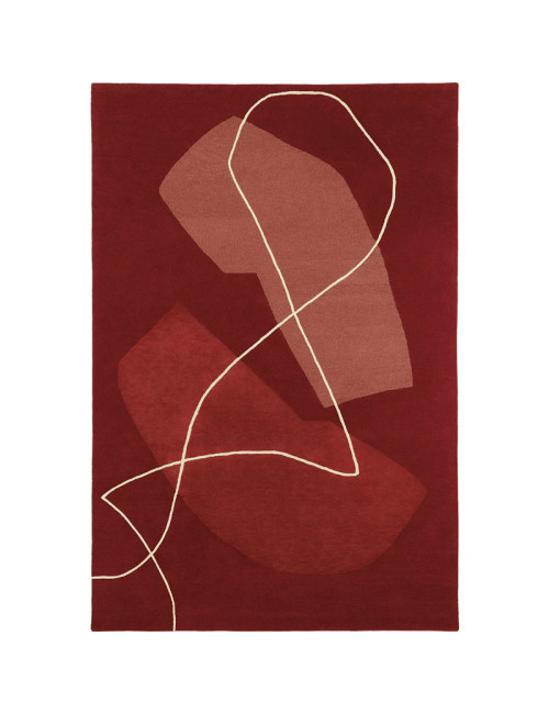 Tapis Duo rouge ou ivoire Toulemonde Bochart - 3 dimensions