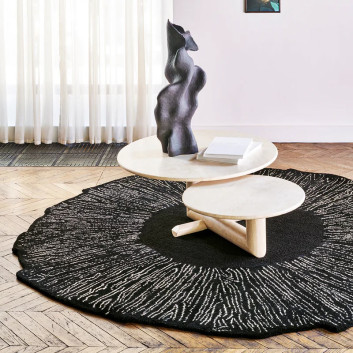 Tapis Eye Flower beige ou noir Toulemonde Bochart - 2 dimensions