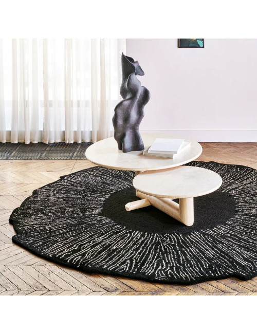 Tapis Eye Flower beige ou noir Toulemonde Bochart - 2 dimensions