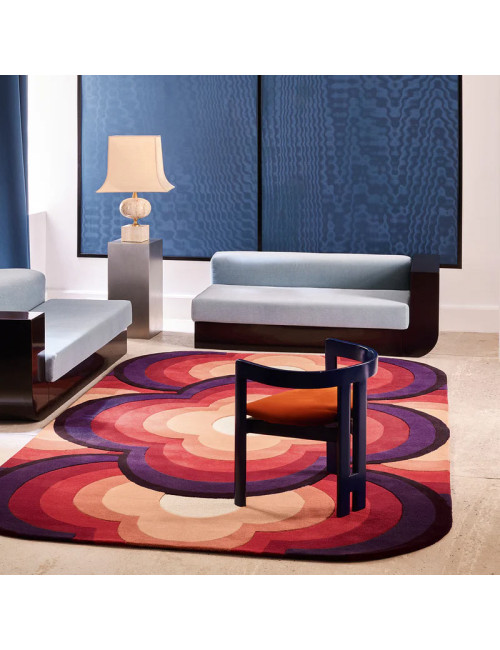 Tapis Flowerpower Fuschia Toulemonde Bochart - 2 dimensions