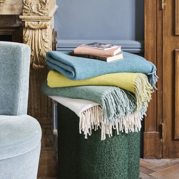 Plaid Jeté de canapé Duetto laine Garnier Thiebaut - 6 coloris
