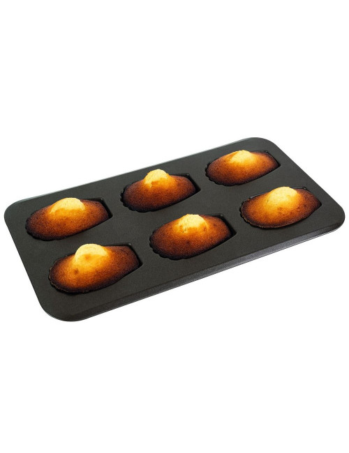 Plaque à 6 madeleines gourmandes antiadhérent Gobel 39,5x20cm