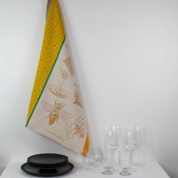 2 Torchons Miel et abeilles ocre Garnier Thiebaut