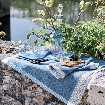 4 serviettes de table Harmonie bleu Garnier Thiebaut