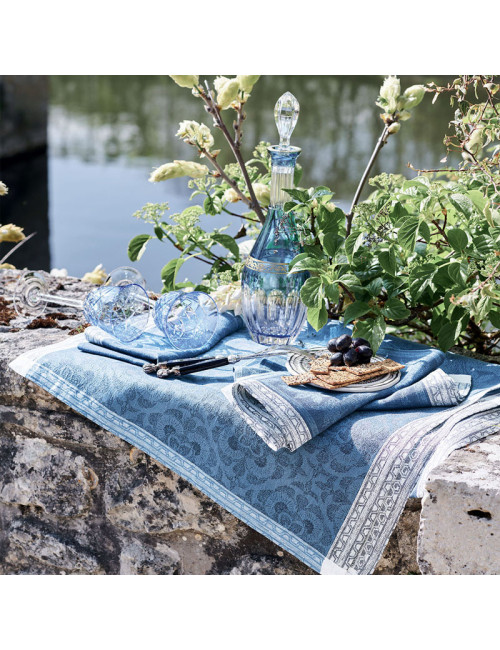 4 serviettes de table Harmonie bleu Garnier Thiebaut