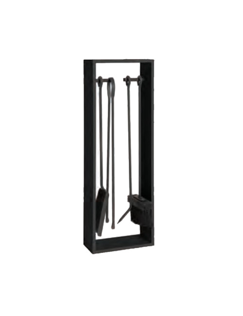 Serviteur de cheminée noir Reignoux h.64cm