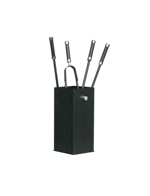 Serviteur de cheminée noir Reignoux h.60cm