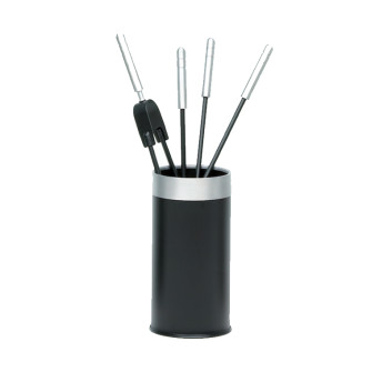 Serviteur de cheminée noir alu Reignoux h.62cm