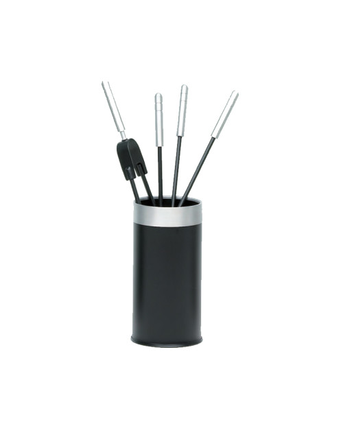 Serviteur de cheminée noir alu Reignoux h.62cm