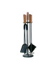 Serviteur de cheminée noir bois Reignoux h.65cm