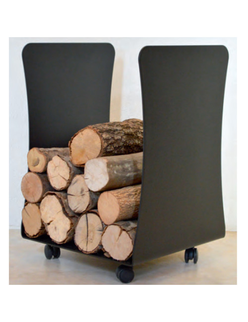 Porte buches réserve à bois en acier Reignoux