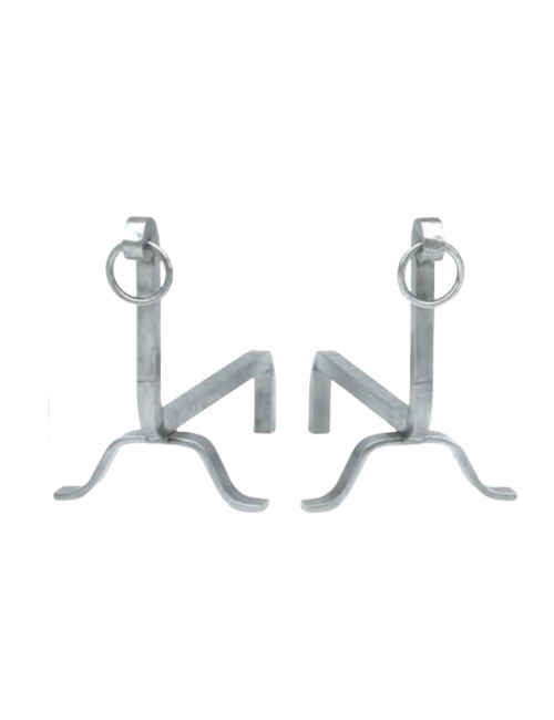 Paire de chenets Reignoux h.30cm anneaux
