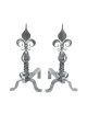 Paire de chenets Reignoux h.48cm fleurs de lys