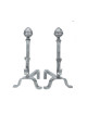 Paire de chenets Reignoux h.48cm têtes ogives en fer forgé