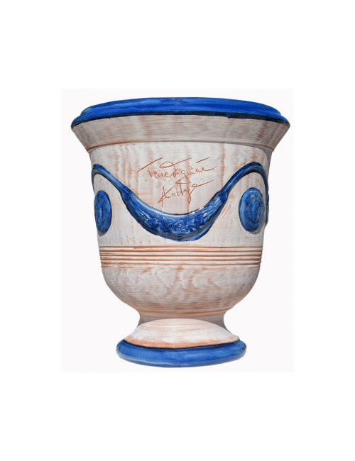 Vase Anduze cérusé bleu Terre Figuière - 4 tailles