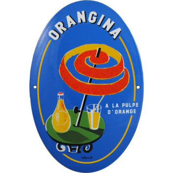 Plaque émaillée Orangina Email Replica 10x16cm