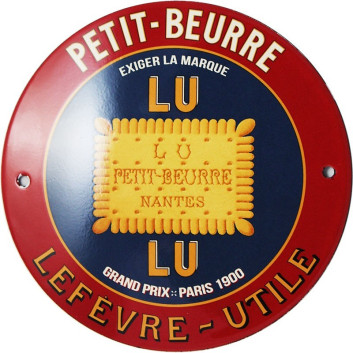 Plaque émaillée ronde Petit-Beurre Lu Email Replica