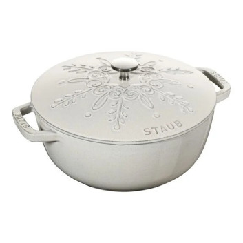 Cocotte en fonte Staub 24cm flocon truffe blanche
