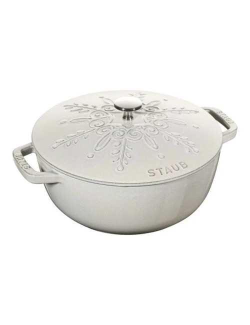 Cocotte en fonte Staub 24cm flocon truffe blanche