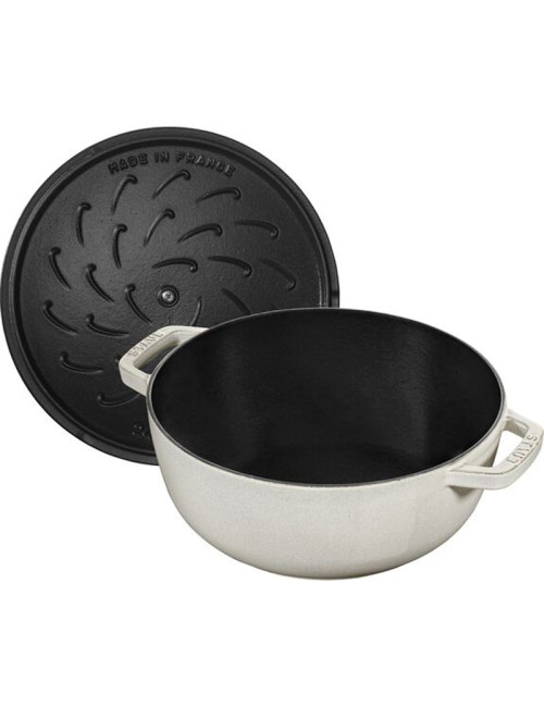 Cocotte en fonte Staub 24cm flocon truffe blanche