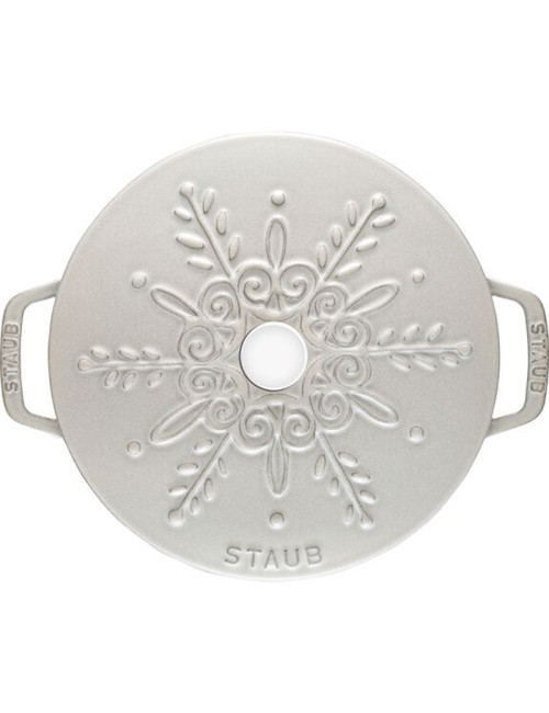 Cocotte en fonte Staub 24cm flocon truffe blanche