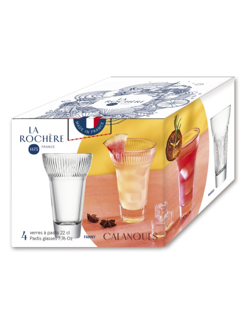 4 verres à pastis Calanques La Rochère