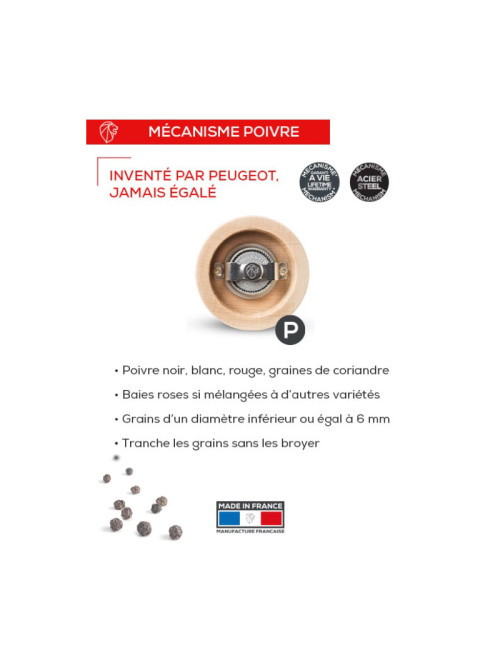 Moulin à poivre Peugeot BOREAL 21cm - 4 coloris