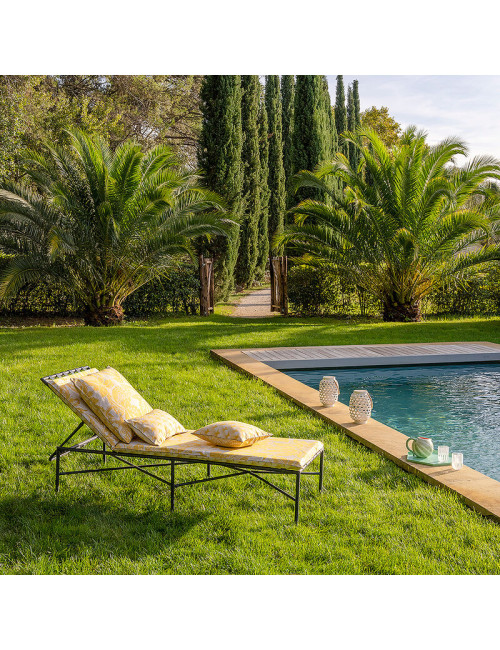 Coussin Matelas de sol Soleil Jaune Le Jacquard Français