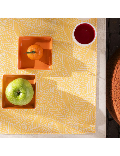 4 sets de table enduits A la carte feuilles Le Jacquard Français - 4 coloris