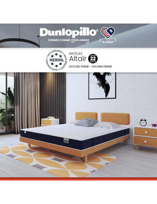 Matelas Dunlopillo ALTAÏR mousse Aérial Medium H22cm - 7 tailles
