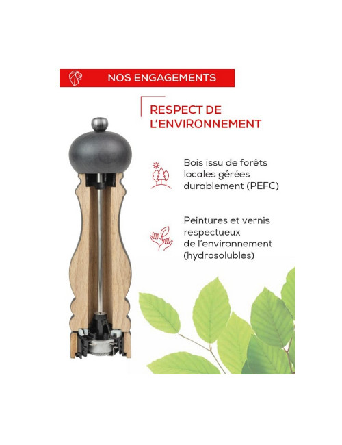 Moulin Peugeot sel ou poivre Paris Select Chocolat - 7 tailles