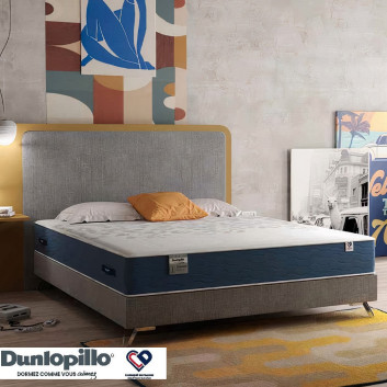 Matelas Dunlopillo SHERATAN Ressorts ensachés latex H27cm - 7 tailles
