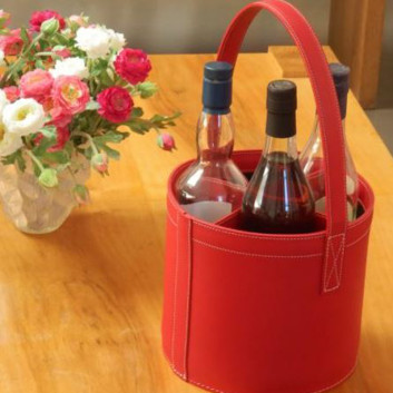 Seau porte bouteille midibar QUATRO en cuir Midipy - 4 coloris