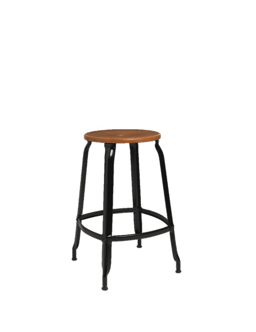 Tabouret Nicolle bois et métal - 4 hauteurs 8 coloris 2 bois