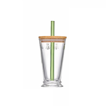 Verre à bubble tea avec paille La Rochère set Abeille