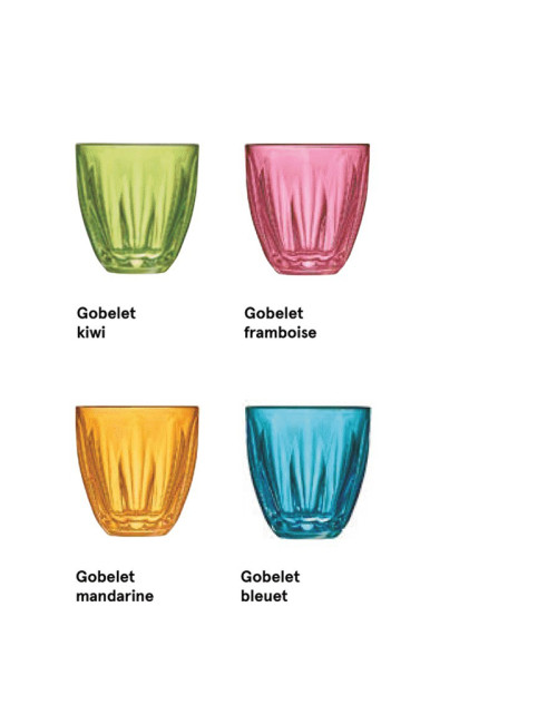 6 verres à eau Lily La Rochère gobelets - 4 coloris