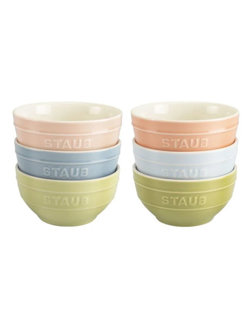6 bols macaron en céramique Staub 12cm
