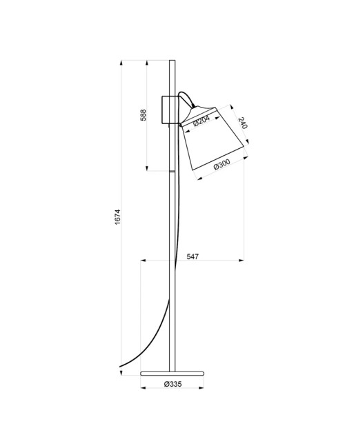 Lampadaire Woody LS Aluminor noir