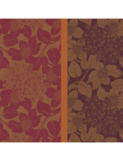 4 serviettes de table Hortensias Garnier Thiebaut - 2 coloris