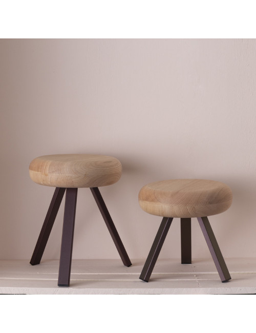 Tabouret Smack Matière Grise - 2 hauteurs 38 coloris