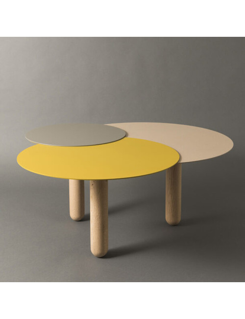 Table basse Cers Matière Grise acier et bois - personnalisable