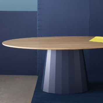Table à manger Ankara chêne ovale Matière Grise - 39 coloris