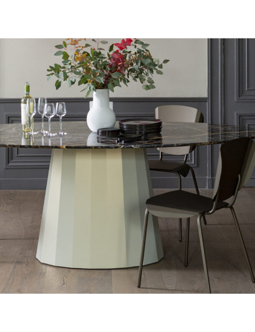 Table à manger Ankara marbre ovale Matière Grise - 39 coloris