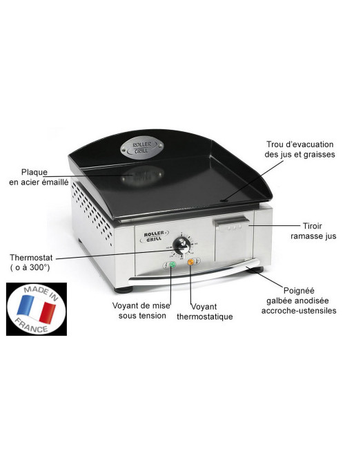 Plancha 400 Electrique Roller Grill 40x40cm PL400E