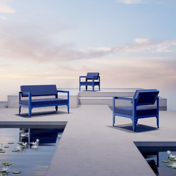 Mini Sofa Hegoa dossier basculant Matière Grise acier - 38 coloris