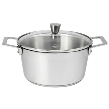 Faitout CRISTEL 1826 inox couvercle verre - 4 tailles